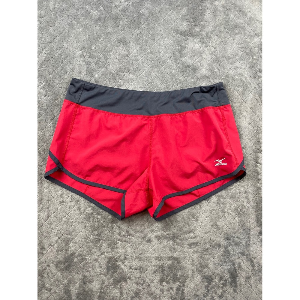 Mizuno DryLite Womens Shorts Red Gray‎ Lightweight Performance Running Golf
